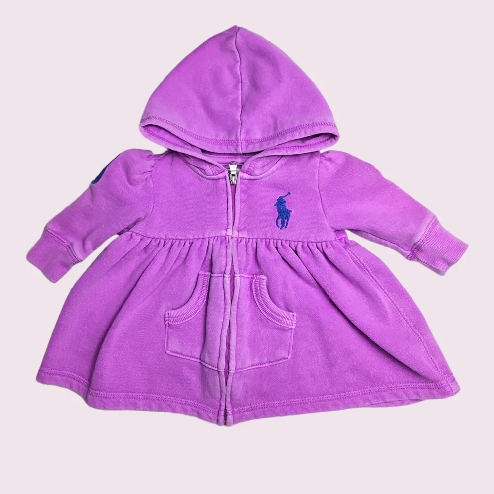 Ralph Lauren Baby Girl Purple Hoodie 3 Months
